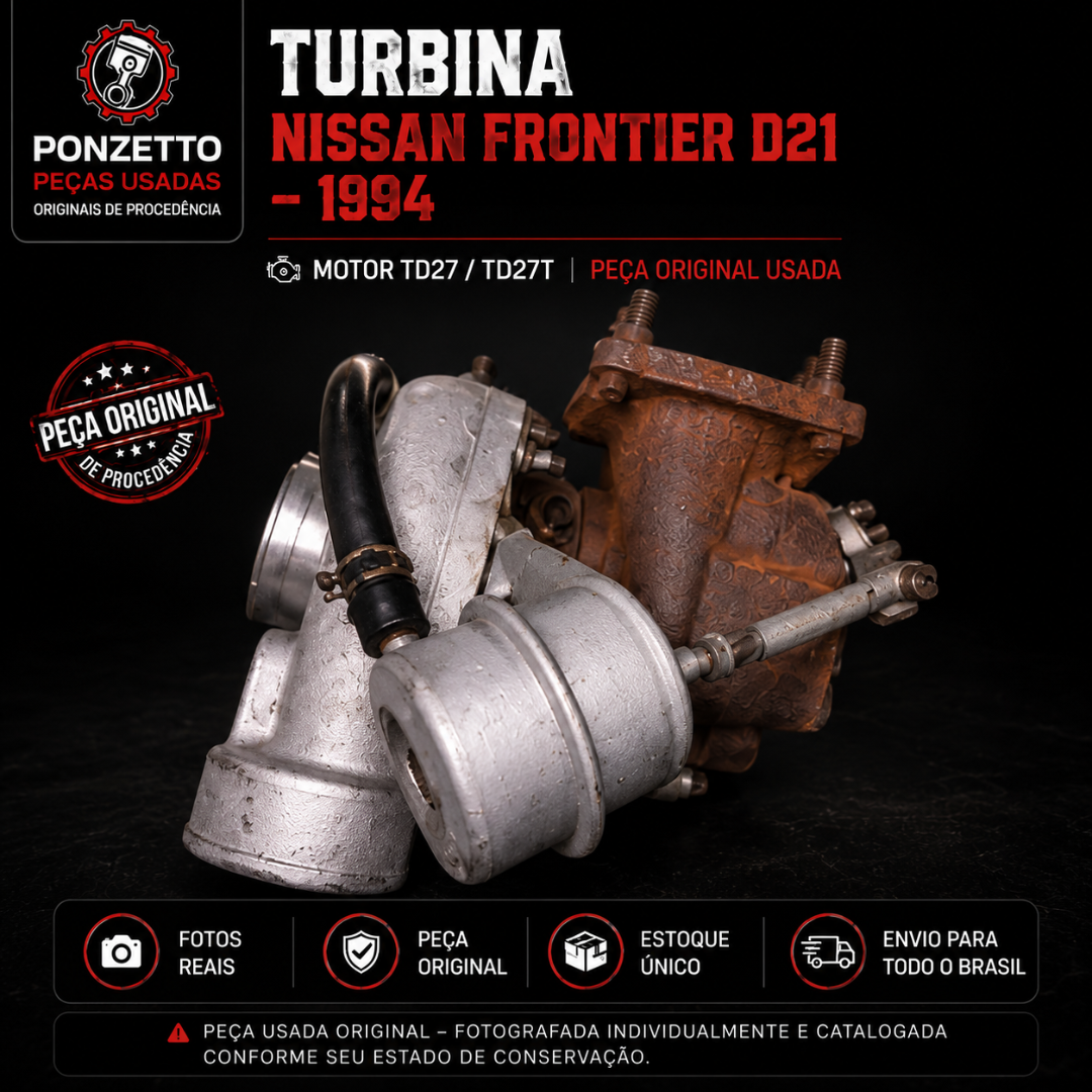Turbina / Turbo Compressor Nissan Frontier D21 1994 TD27T – Original Usada - Imagem 7