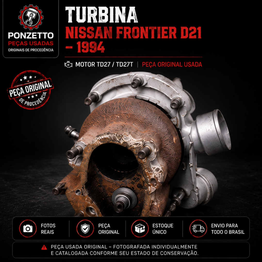 Turbina / Turbo Compressor Nissan Frontier D21 1994 TD27T – Original Usada - Imagem 6